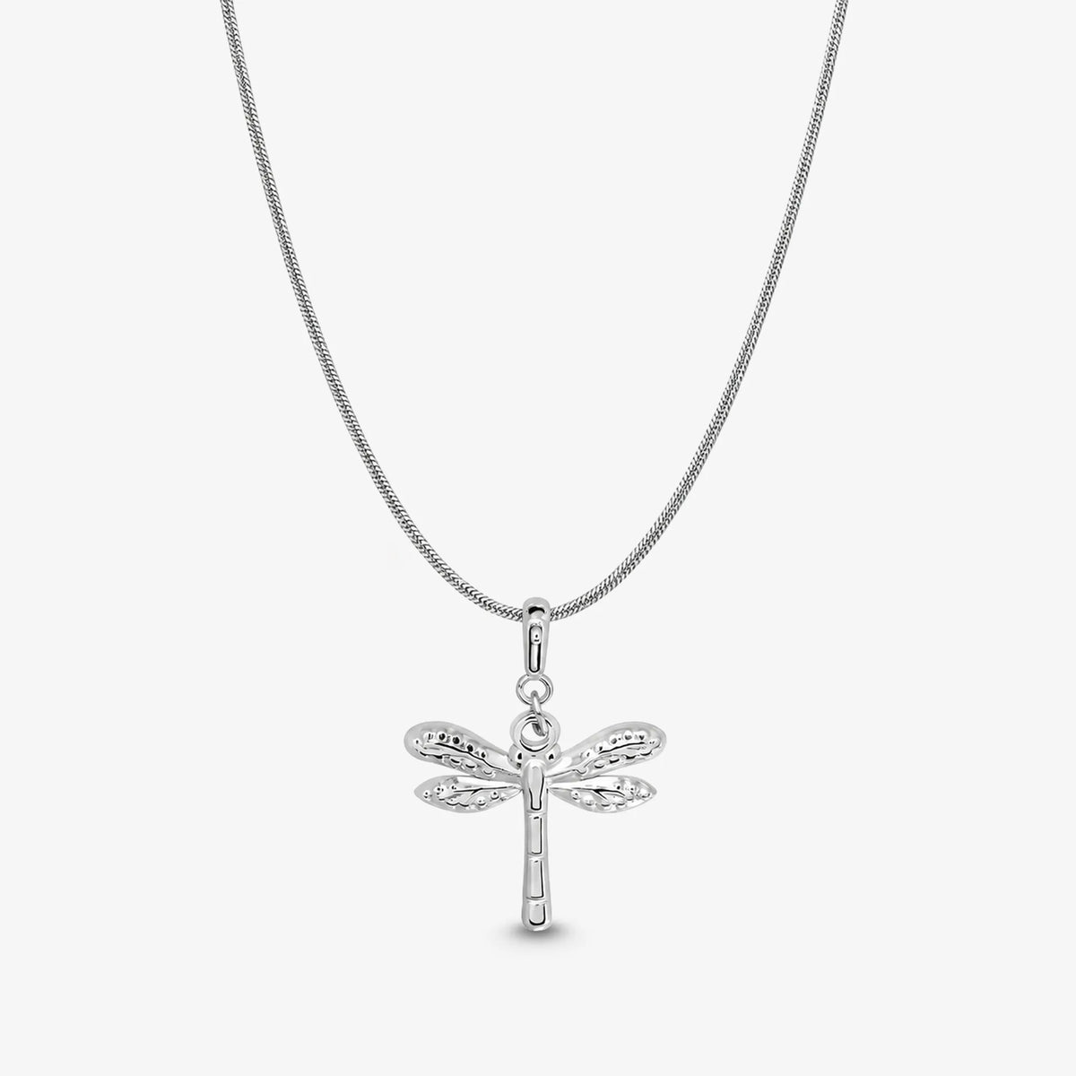 Vingkraft halsband i silver med trollsländehänge på kedja