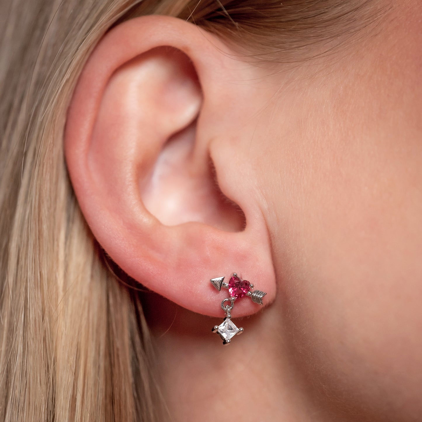 Single Cupid's Heart Earring