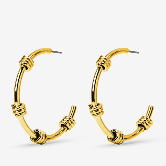 Edge Barbed Wire Bangle Earrings