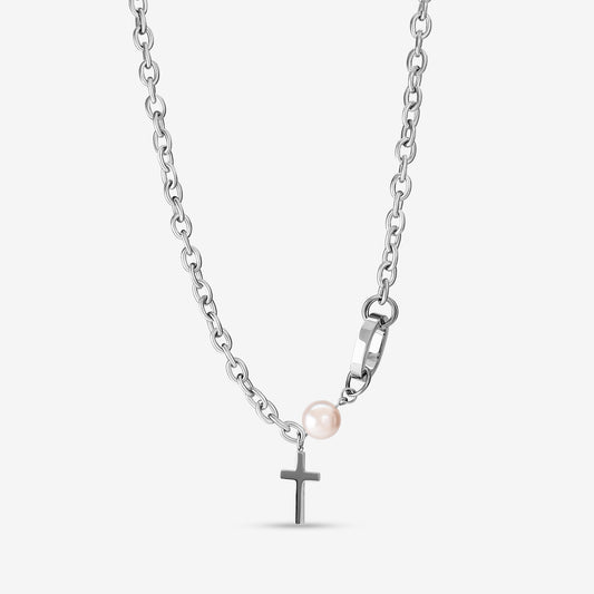 Collar Pop Chain cruz de perlas