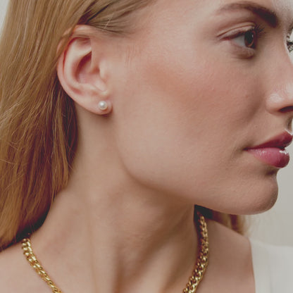 Pendientes clásicos de perlas de 6 mm